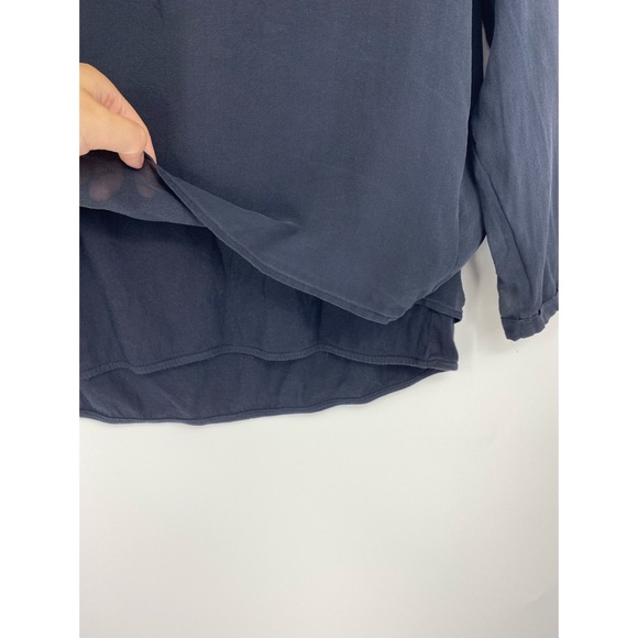 Comptoir Des Cotonniers Navy Blue Silk Layered Blouse - Picture 5 of 7